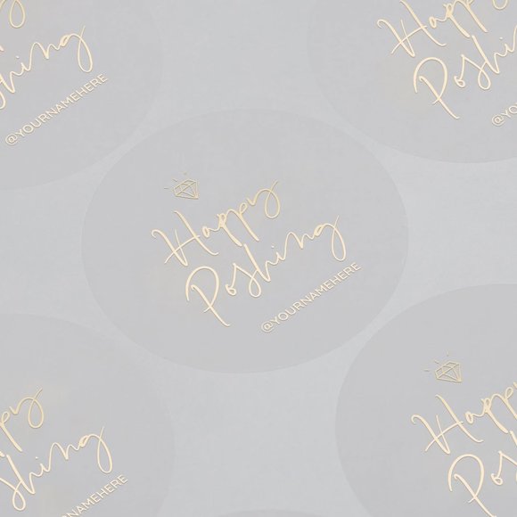 Happy Poshing Stickers & Labels with your custom text or name. - Picture 6 of 17